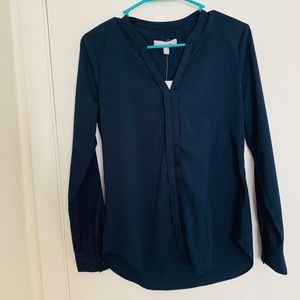 Banana republic navy blue long sleeve dress shirt